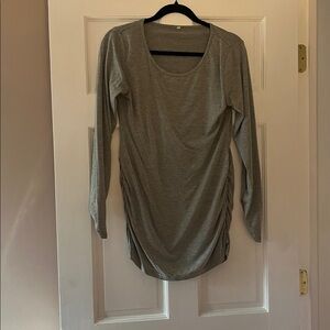 Gray Long Sleeve Maternity Shirt